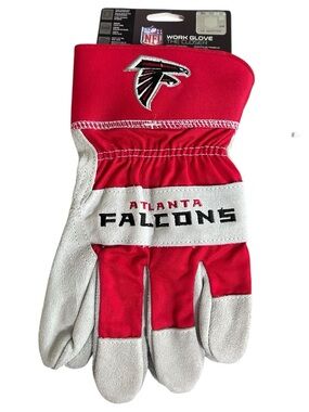 NWT NFL Atlanta Falcons The Closer Work Gloves Leather Palm One Size
